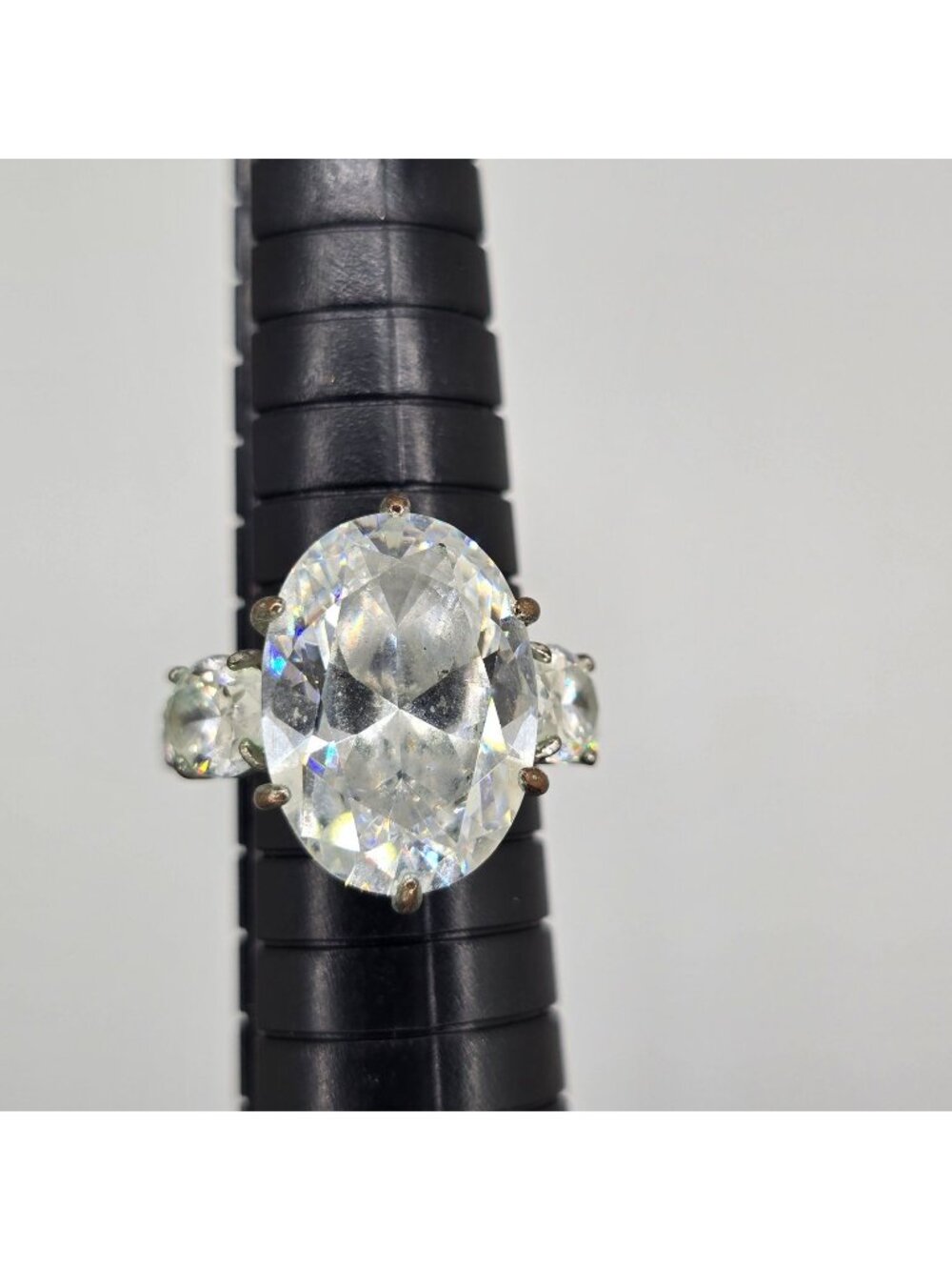 Vintage SETA Ring Large Oval Stone Statement Cocktail Engagement Size 6.75